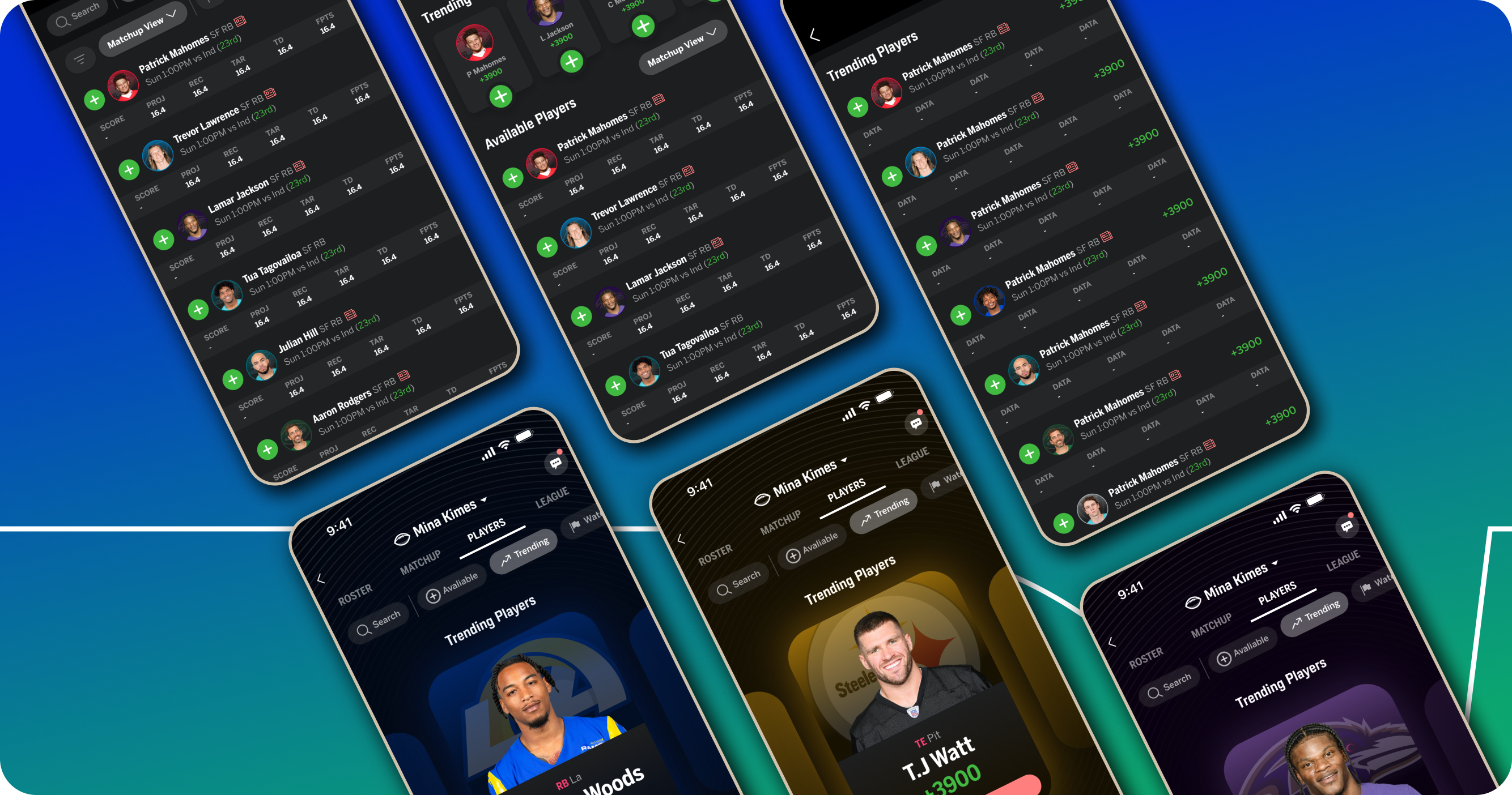 ESPN Fantasy high-fidelity UI designs