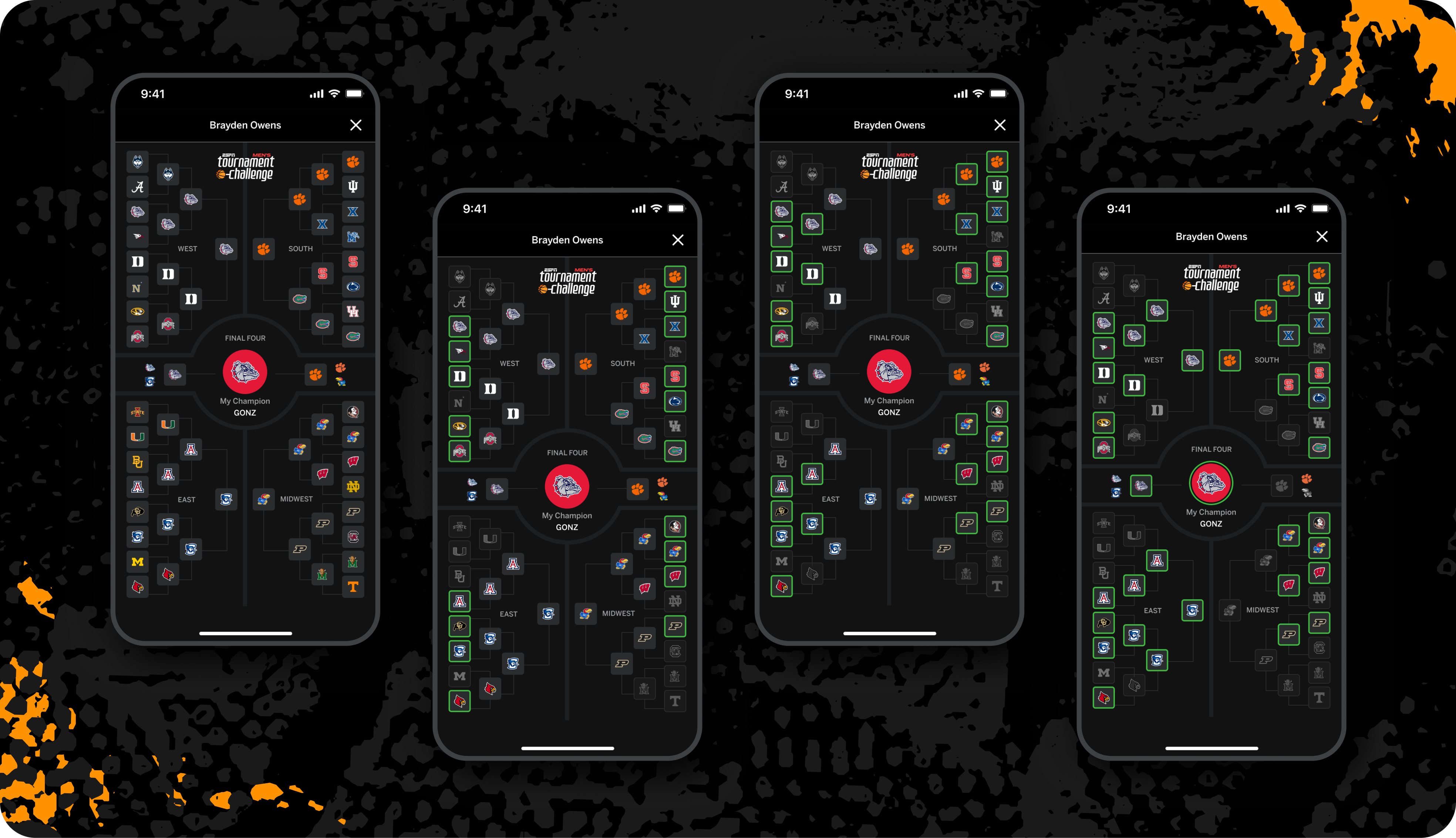 ESPN Tournament Challenge bird's-eye bracket view