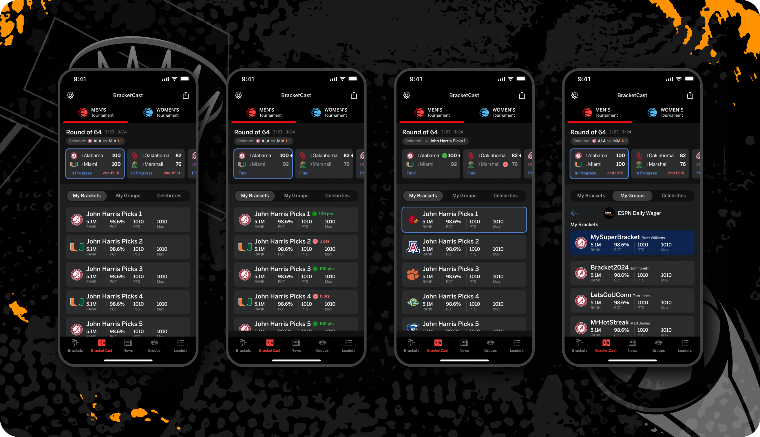 ESPN Tournament Challenge BracketCast live scores and bracket tracking