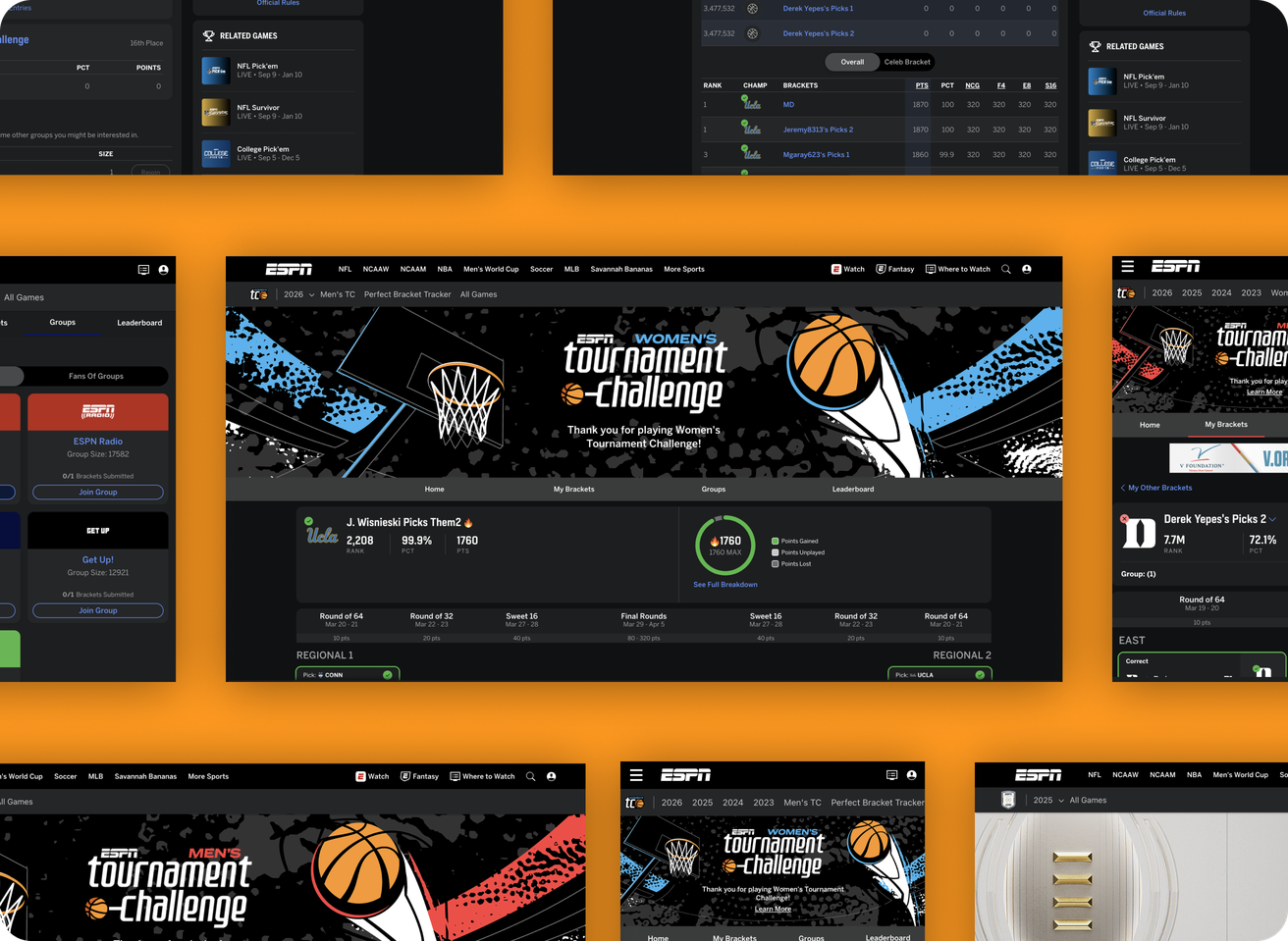 ESPN Women's Tournament Challenge screens